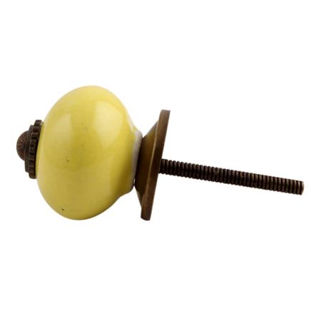 Solid Yellow Antique Fitting Ceramic Knob